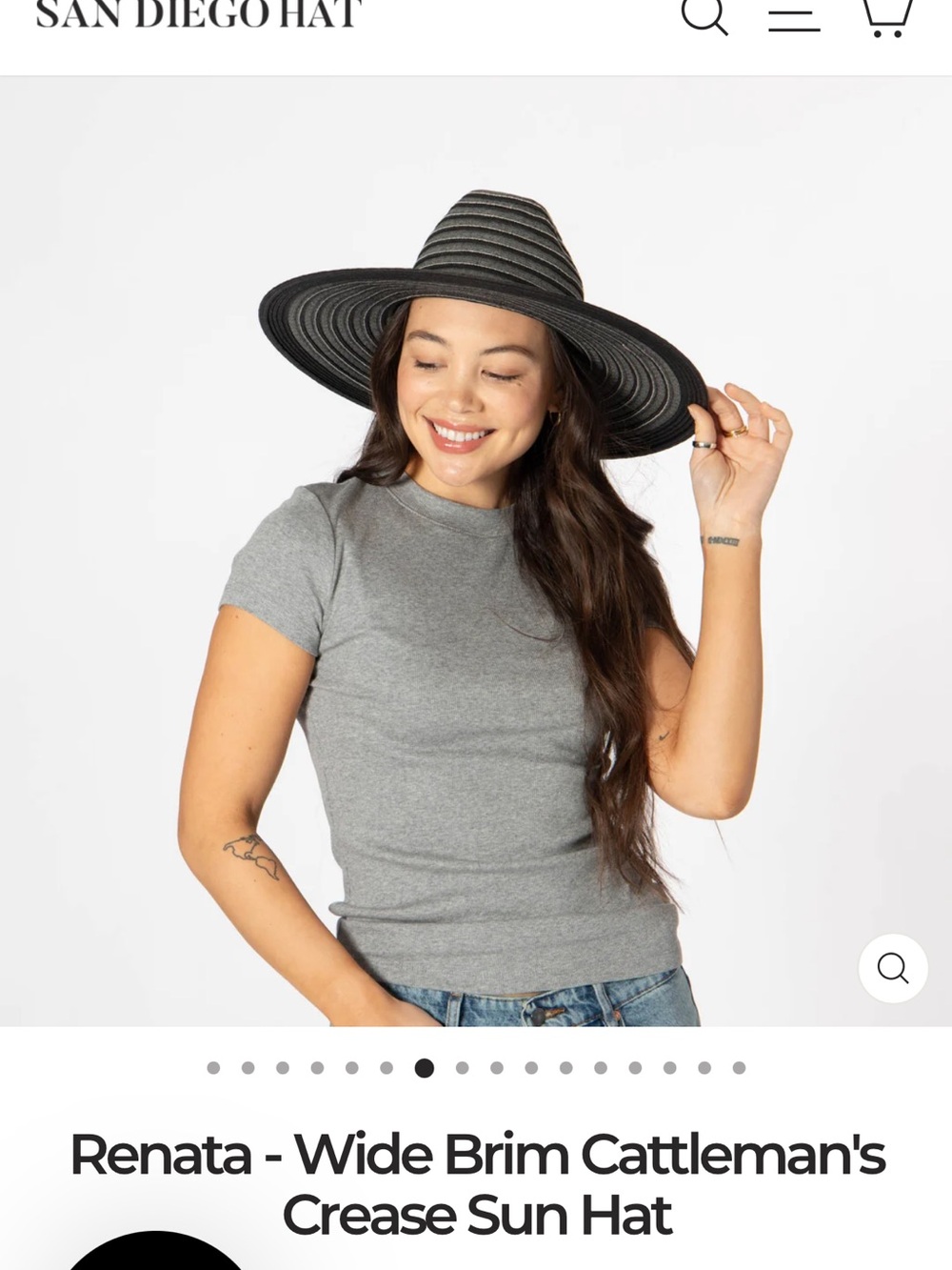 San Diego Hat Company Renata Wide Brim Sun Hat in Black